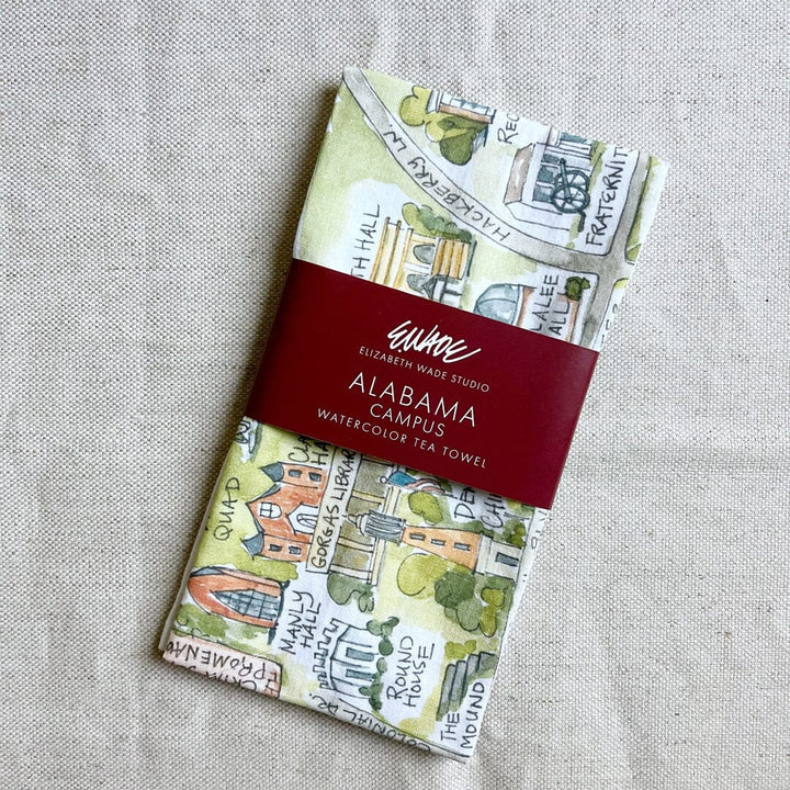Alabama Campus Tea Towel Tea Towels Elizabeth Wade Studio 