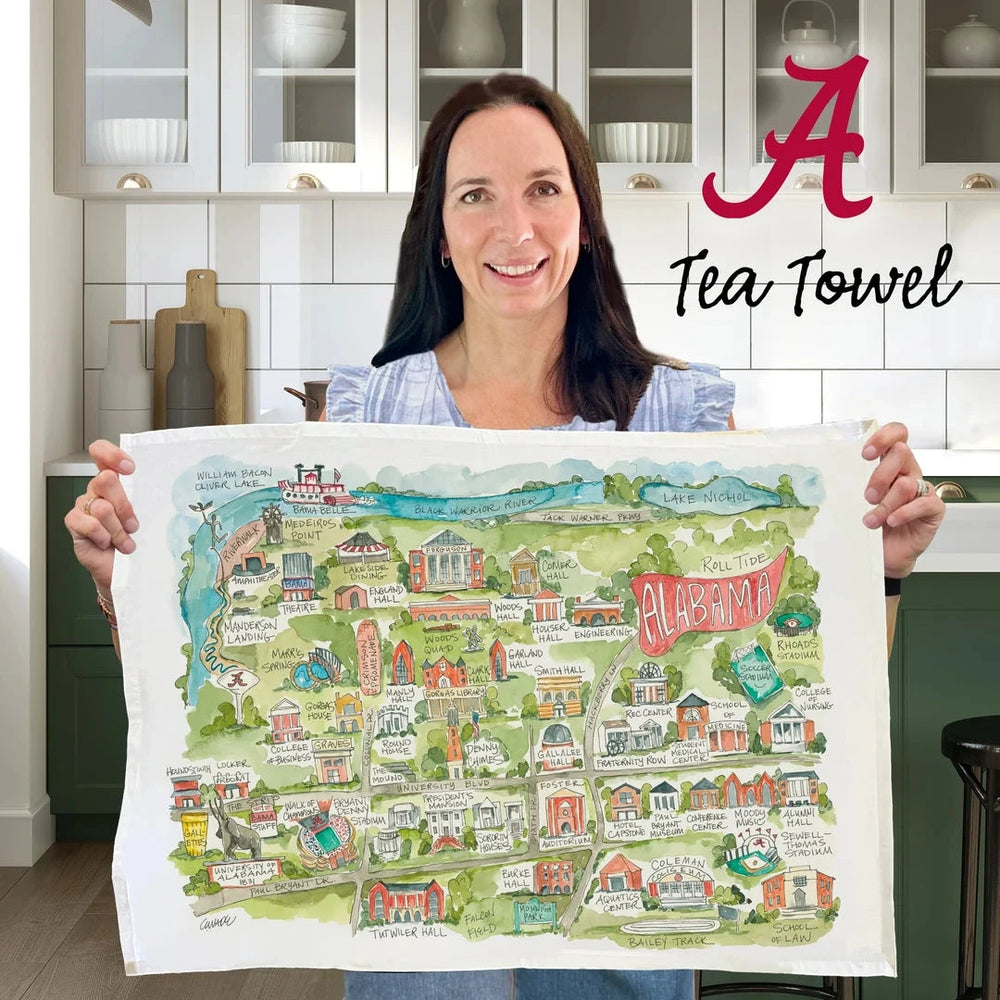 Alabama Campus Tea Towel Tea Towels Elizabeth Wade Studio 