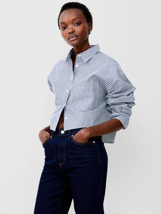 Alissa Stripe Cropped Shirt Womens Shirt The French Connection 