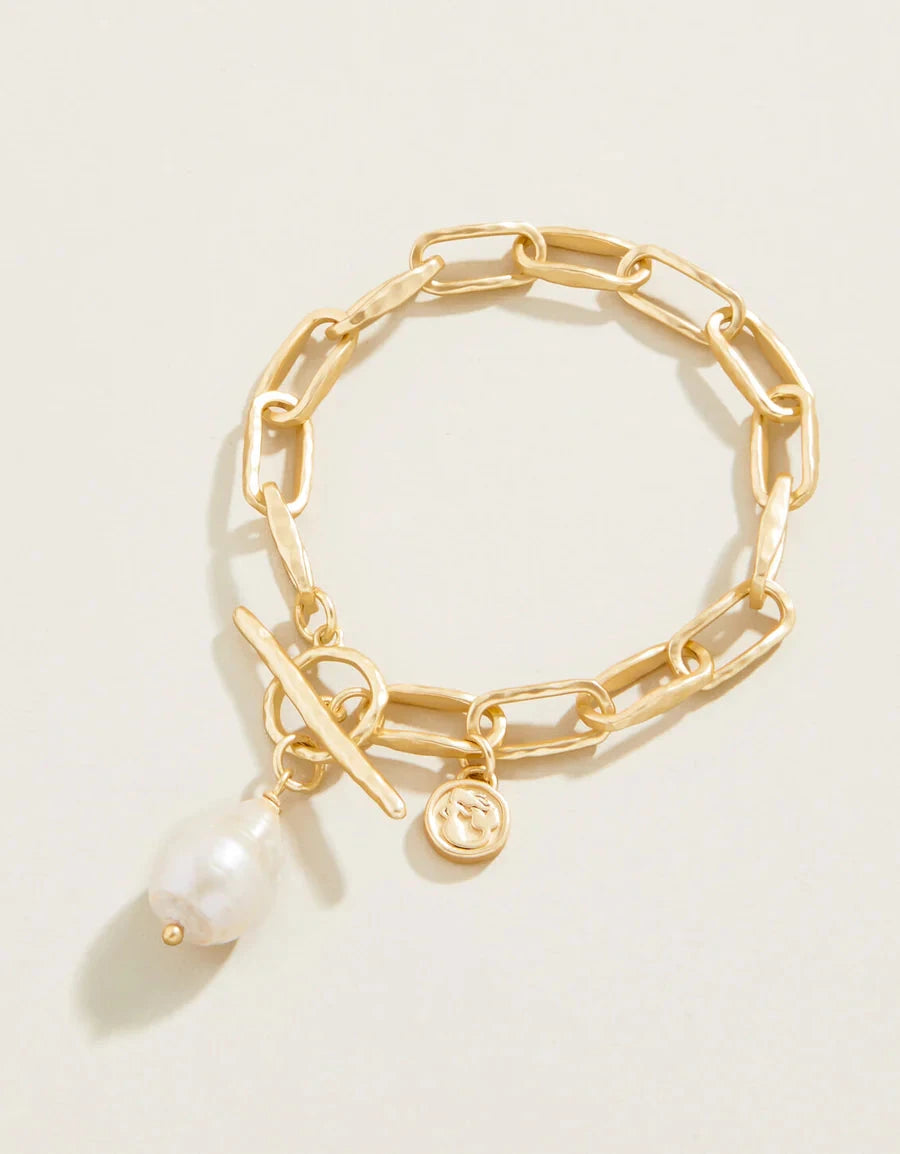 Alodie Toggle Bracelet - Gold + Pearl Womens Bracelet Spartina 
