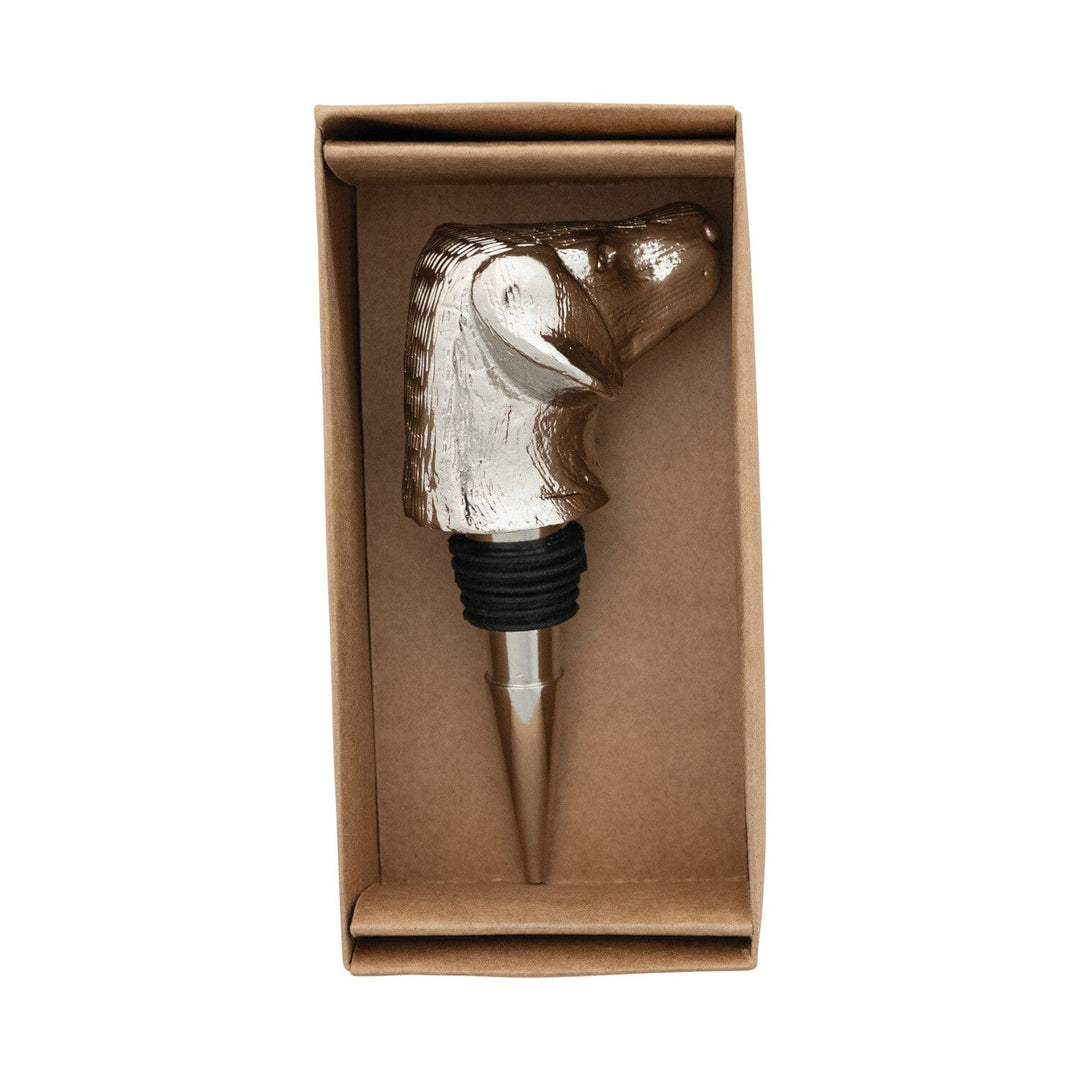 Aluminum Dog Head Bottle Stopper Bottle Stopper Creative Co-Op 