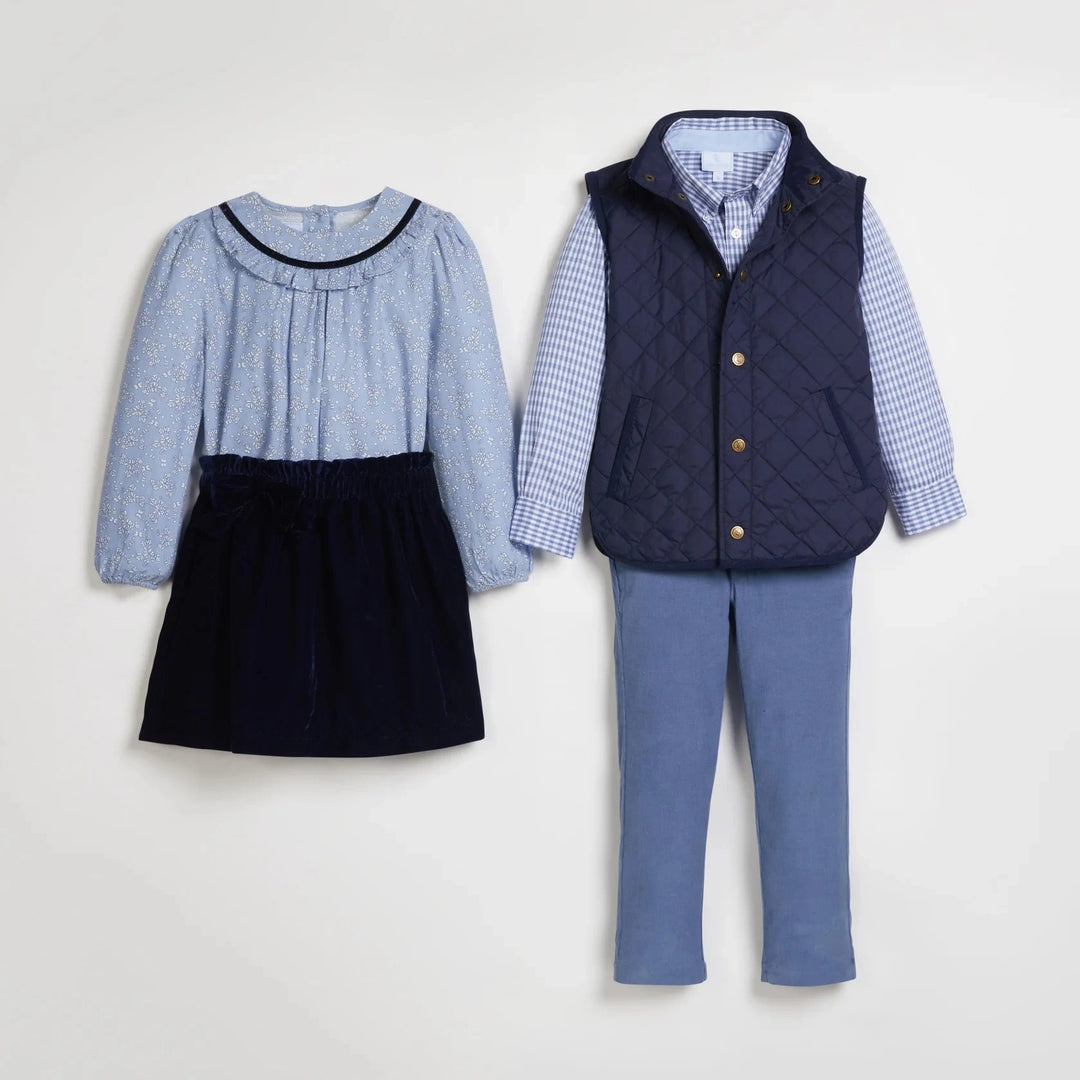 Amelia Blouse - Greystone Floral Girl Shirt Little English 