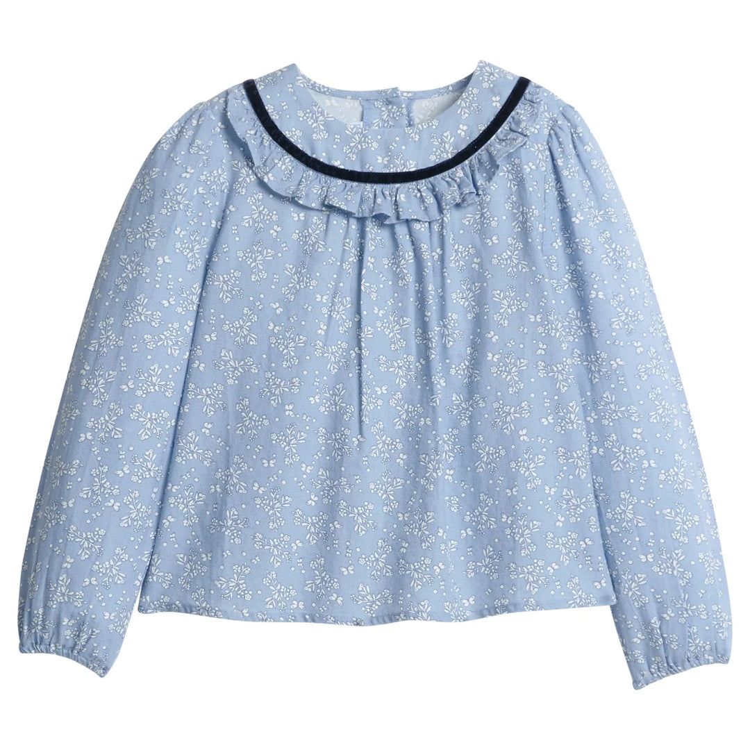 Amelia Blouse - Greystone Floral Girl Shirt Little English 