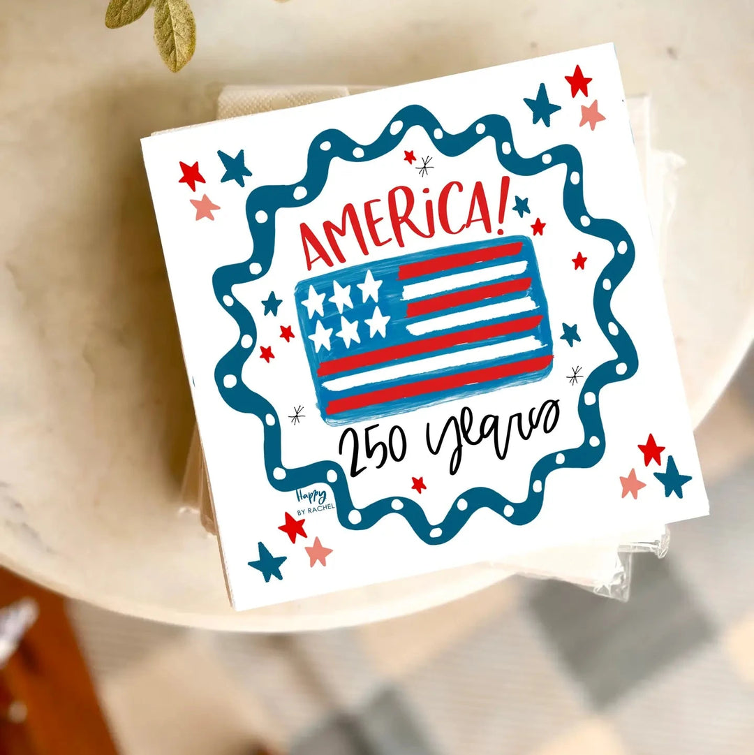 America 250 Cocktail Napkins Cocktail Napkins Happy by Rachel 