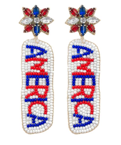 America Seed Bead Earrings Womens Earrings Golden Stella 