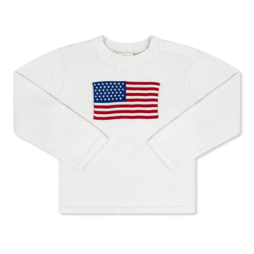 American Flag Cozy Up Sweater - Legacy White Boy Sweater Lullaby Set 