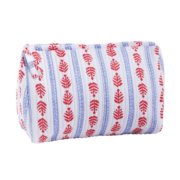 Americana Block Print Cosmetic Bag - White Cosmetic/Accessories Bags MudPie 