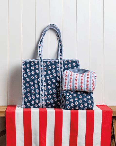 Americana Block Print Tote Tote MudPie 