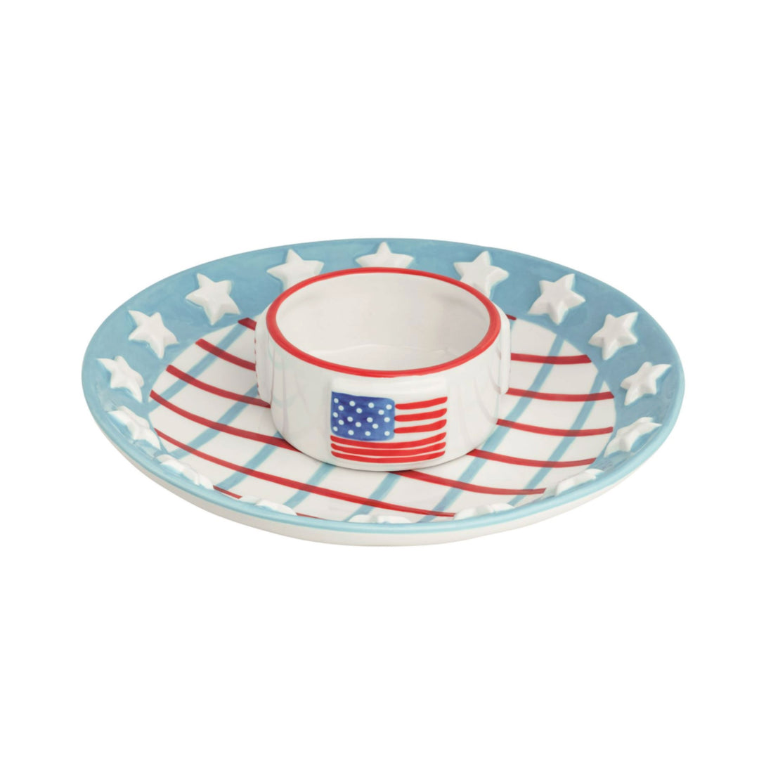 Americana Chip & Dip Set Serving Piece MudPie 