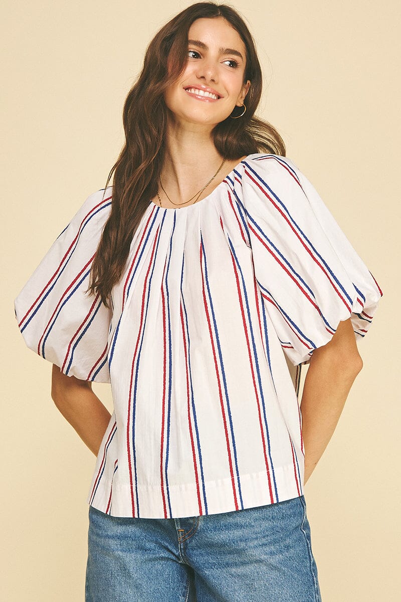 Americana Stripe Blouse Womens Shirt Pinch 