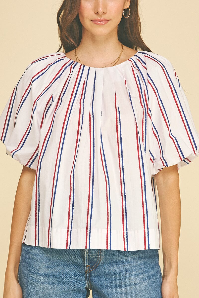 Americana Stripe Blouse Womens Shirt Pinch 