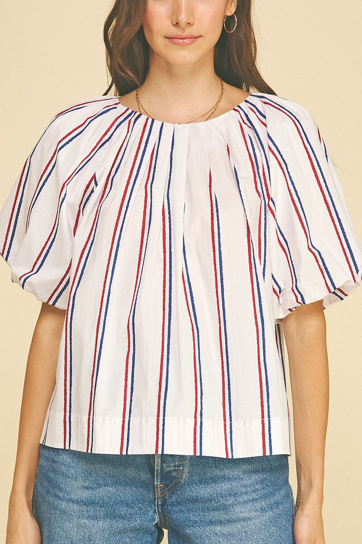 Americana Stripe Blouse Womens Shirt Pinch 