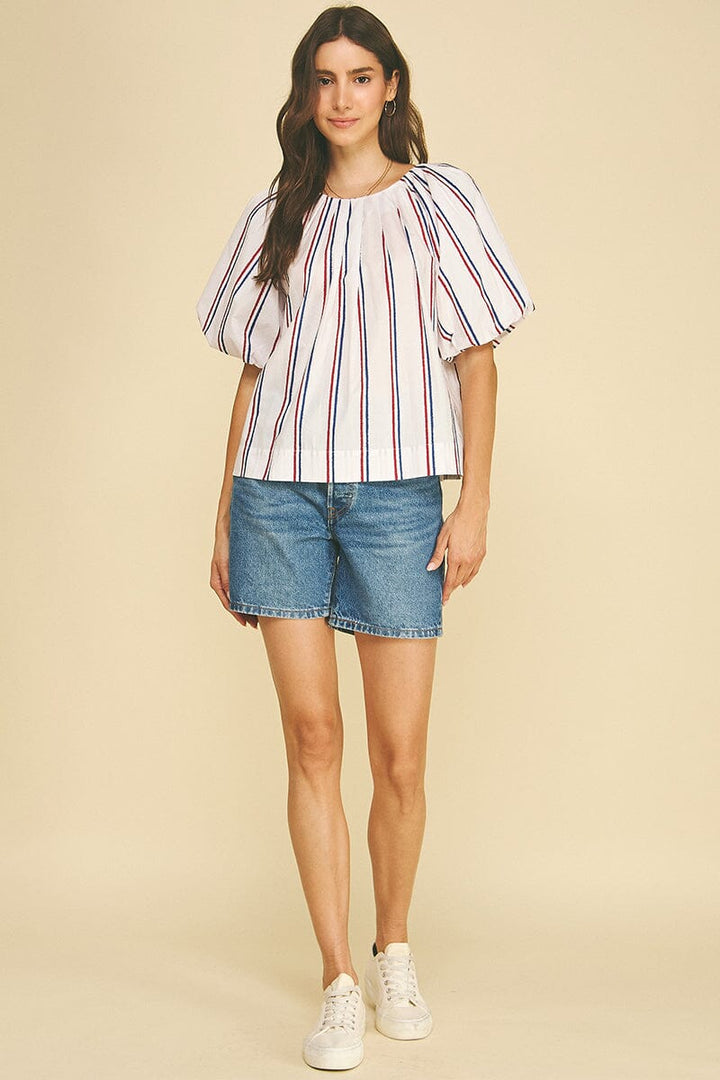 Americana Stripe Blouse Womens Shirt Pinch 