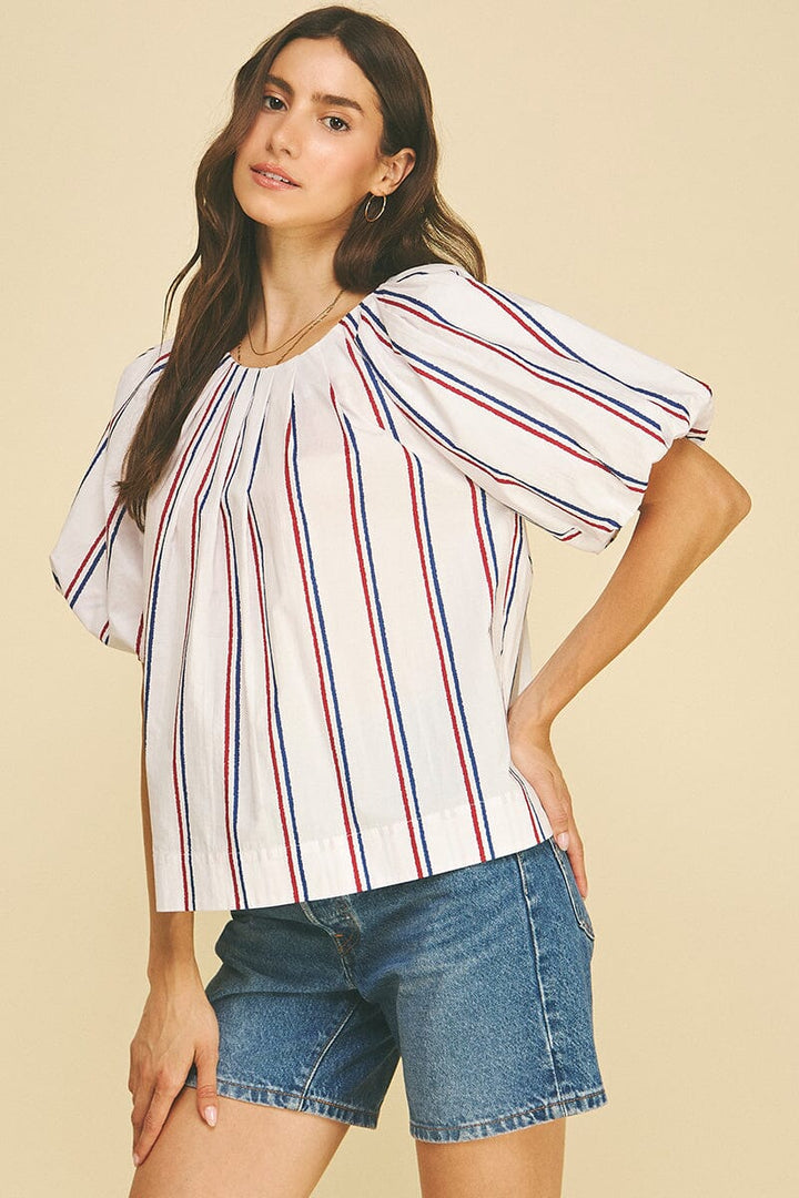 Americana Stripe Blouse Womens Shirt Pinch 