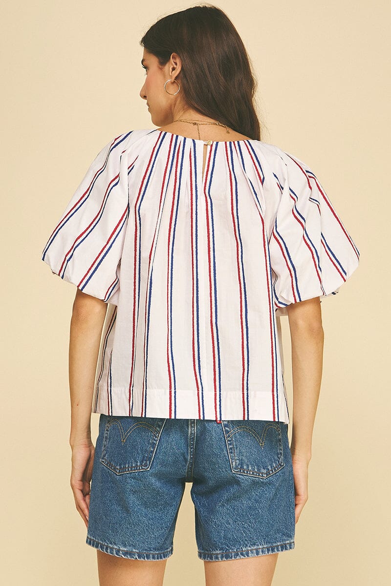 Americana Stripe Blouse Womens Shirt Pinch 