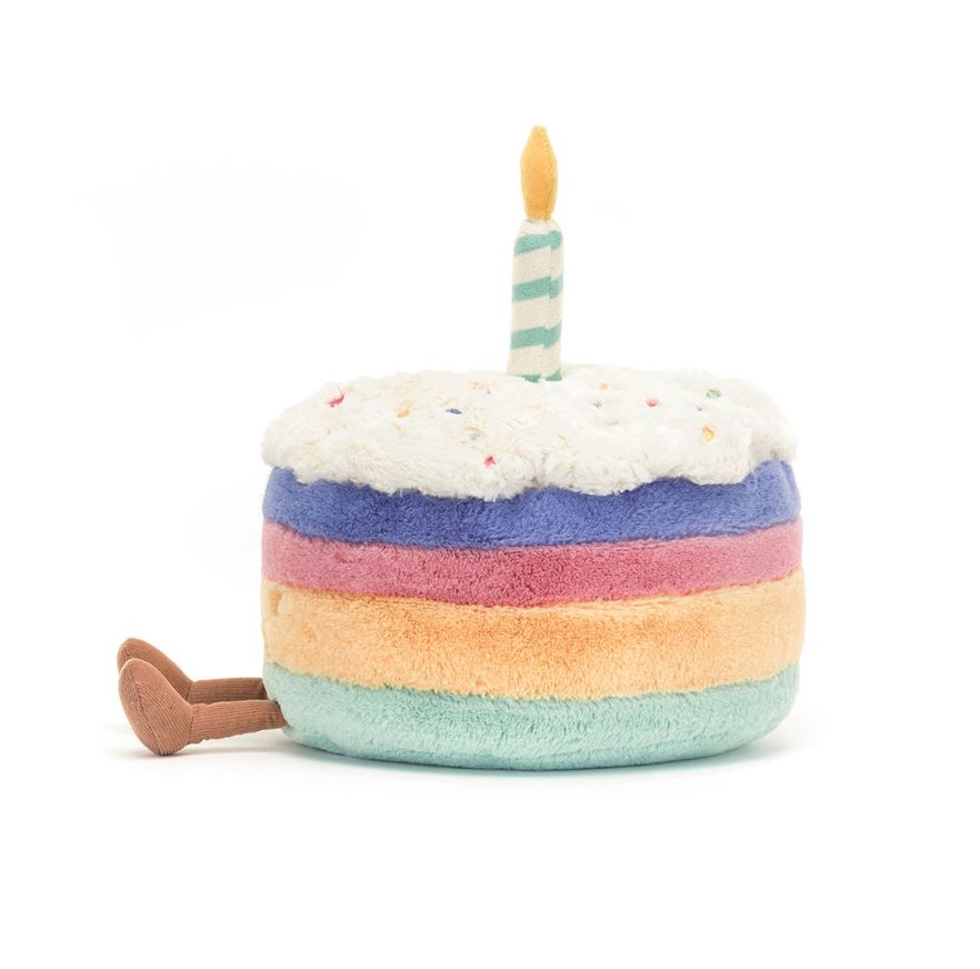 Amuseables Rainbow Birthday Cake Stuffed Animal JellyCat 