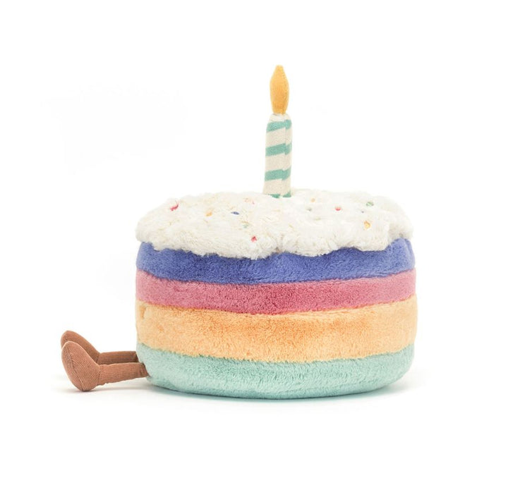 Amuseables Rainbow Birthday Cake Stuffed Animal JellyCat 