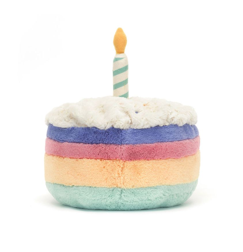 Amuseables Rainbow Birthday Cake Stuffed Animal JellyCat 