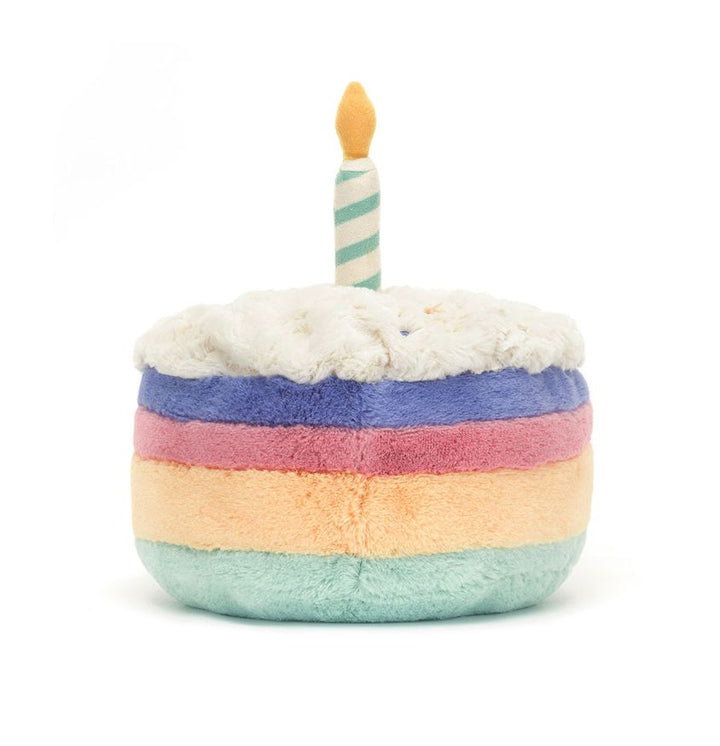 Amuseables Rainbow Birthday Cake Stuffed Animal JellyCat 
