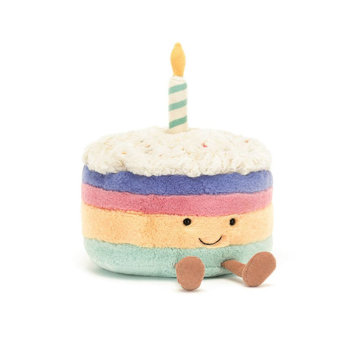 Amuseables Rainbow Birthday Cake Stuffed Animal JellyCat 