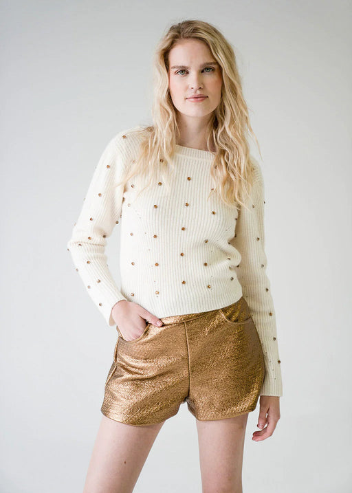 Amy Shorts - Gold Coated Shorts Never a Wallflower 