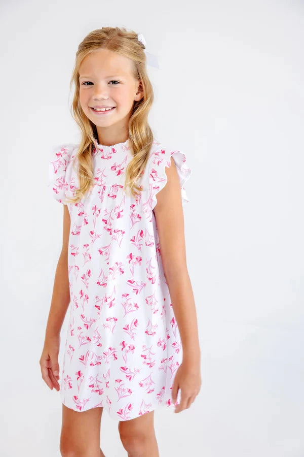 Angel Sleeve Devin Dress - Fontaine Floral Girl Dress Beaufort Bonnet 
