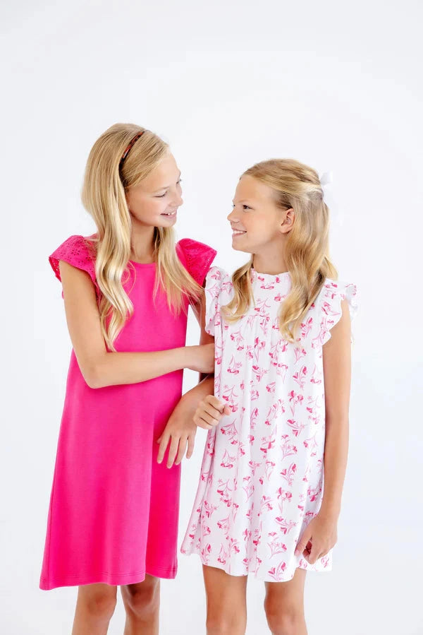 Angel Sleeve Devin Dress - Fontaine Floral Girl Dress Beaufort Bonnet 