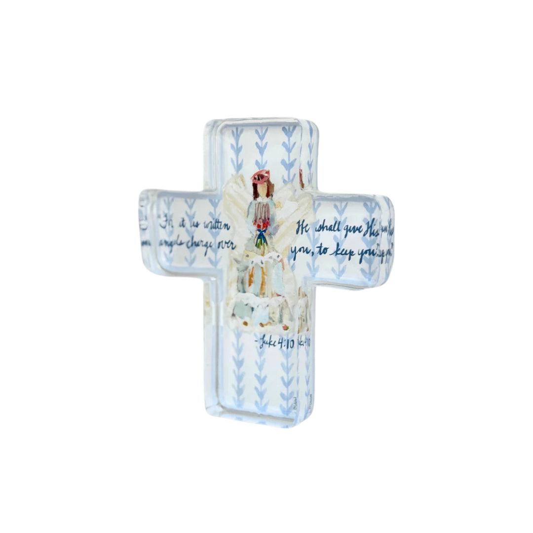 Angels to Watch Over Us Acrylic Cross Home Decor Lauren Dunn 