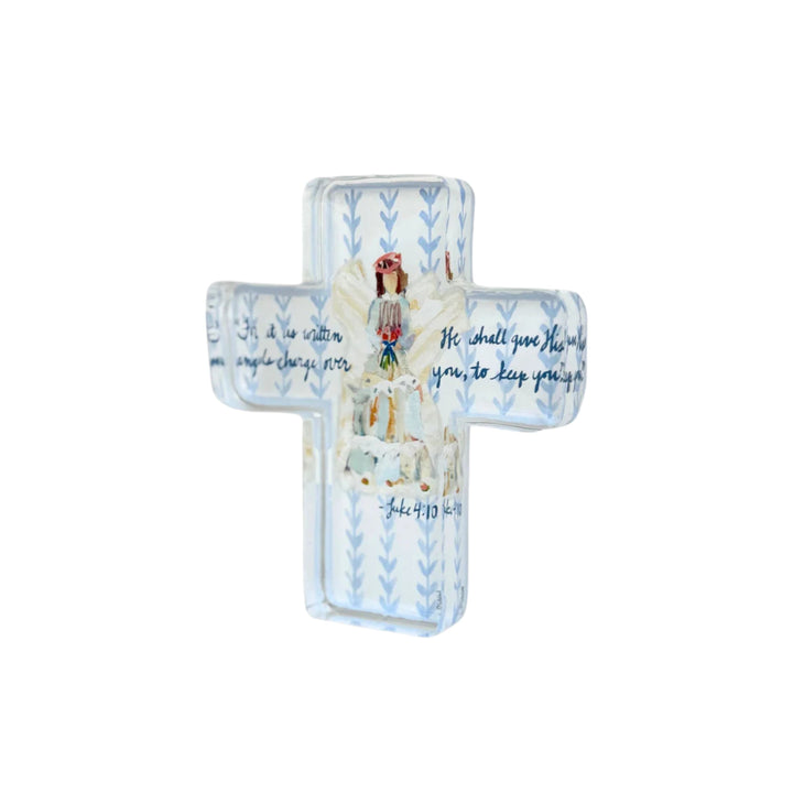 Angels to Watch Over Us Acrylic Cross Home Decor Lauren Dunn 