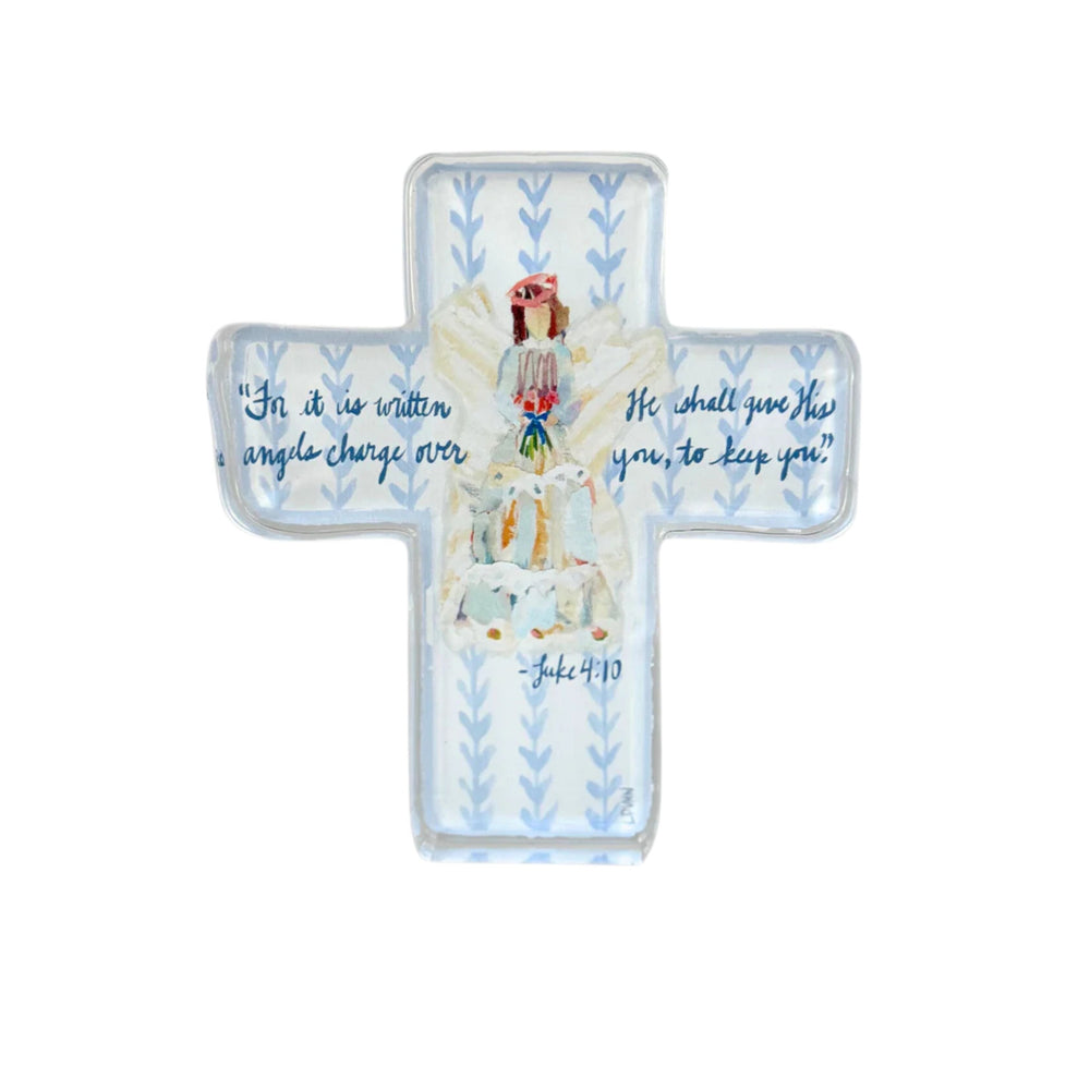 Angels to Watch Over Us Acrylic Cross Home Decor Lauren Dunn 