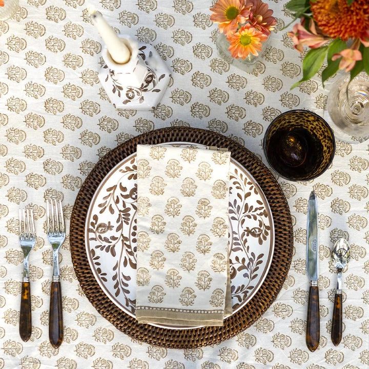 Anika Beige Napkins - Set of 4 Dinner Napkins Pomegranate 