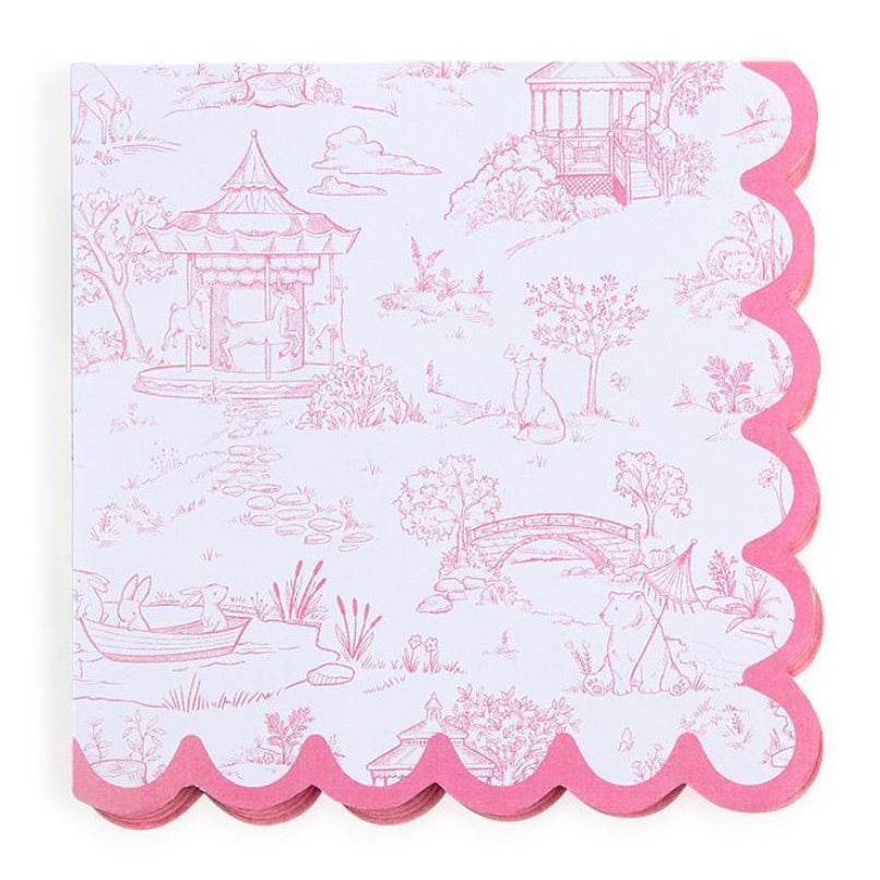 Animal Toile Cocktail Napkins Cocktail Napkins Two's Company Pink 