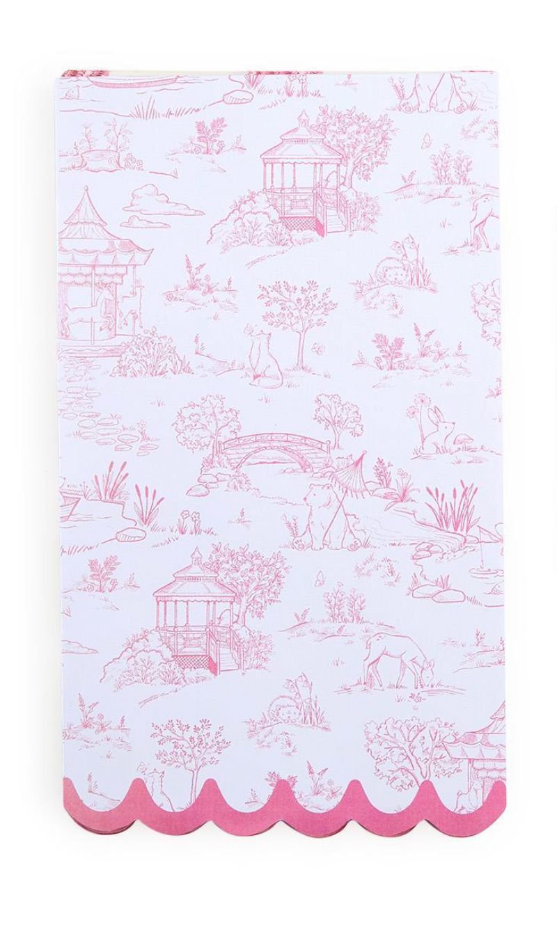 Animal Toile Guest Napkins Paper Napkins Two's Company Pink 
