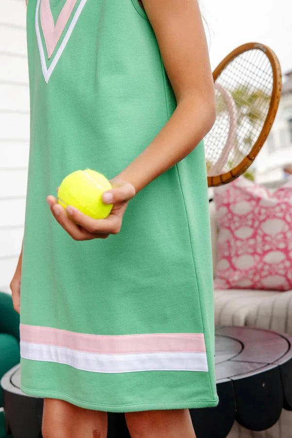 Annie Apron Dress - Gibson Island Green Girl Dress Beaufort Bonnet 