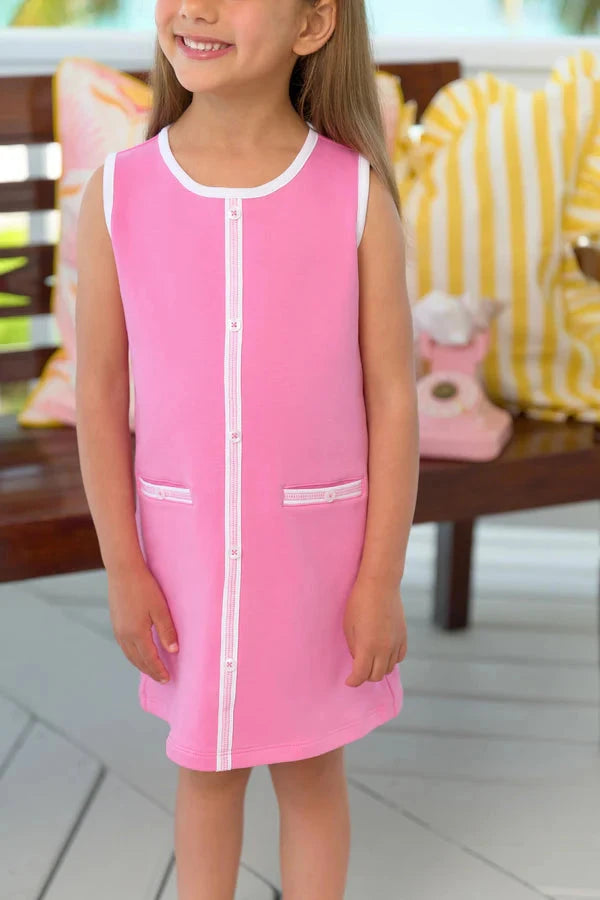 Annie Apron Dress - Winter Park Pink Girl Dress Beaufort Bonnet 