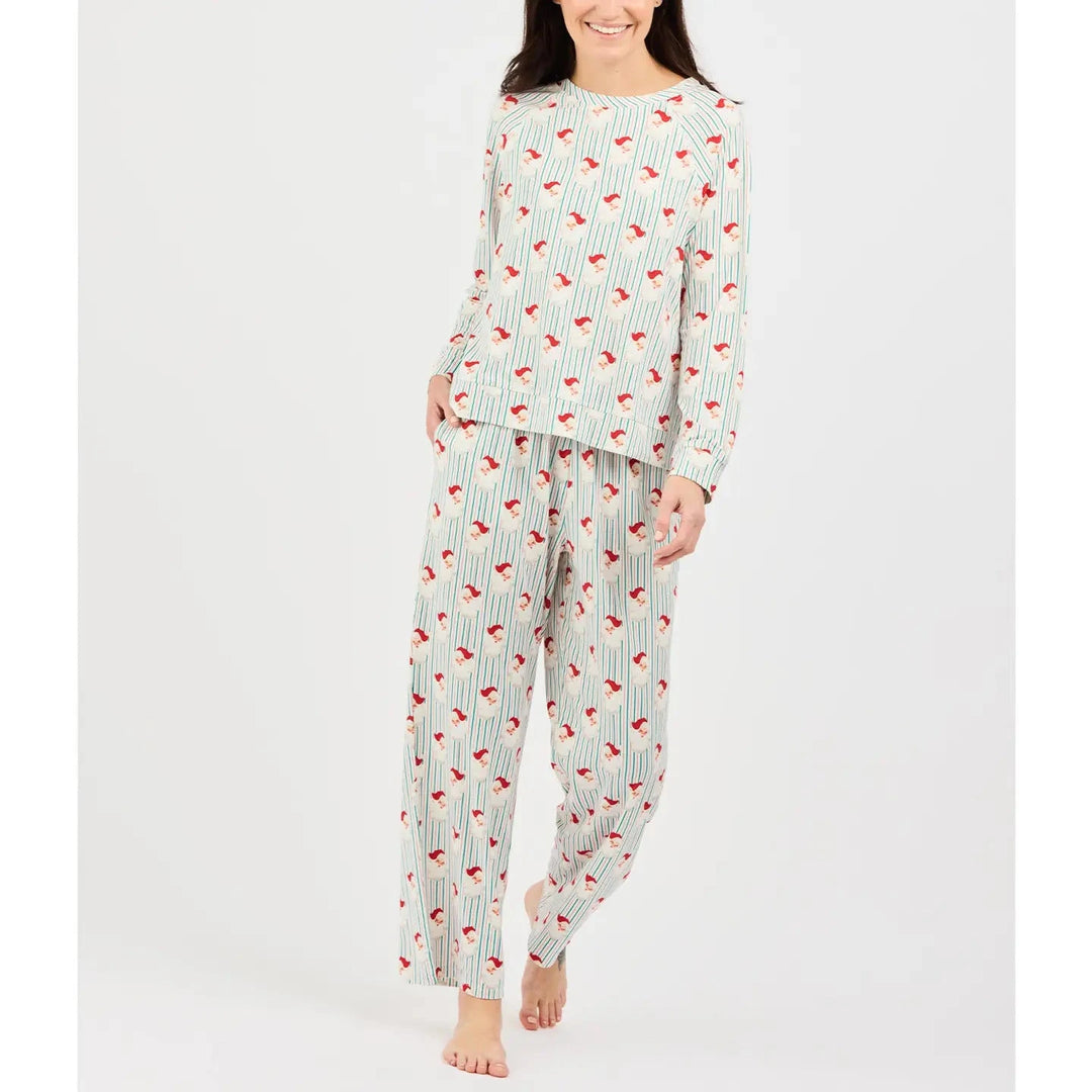 Annie Full Pajama Set - Santa Baby Stripes Womens Pajamas Mary Square 
