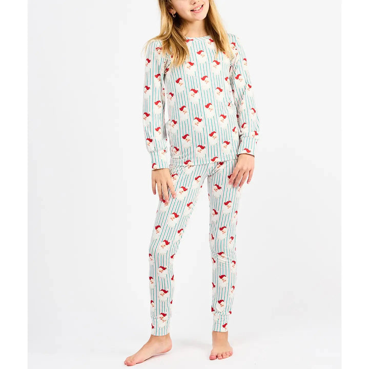 Annie Pajama Set - Santa Baby Stripes Girl Pajamas Mary Square 6/7 