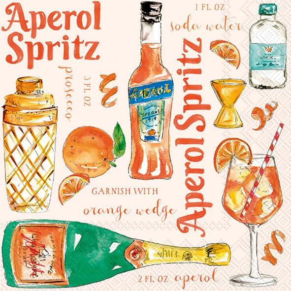 Aperol Spritz Cocktail Napkins Cocktail Napkins Boston International 