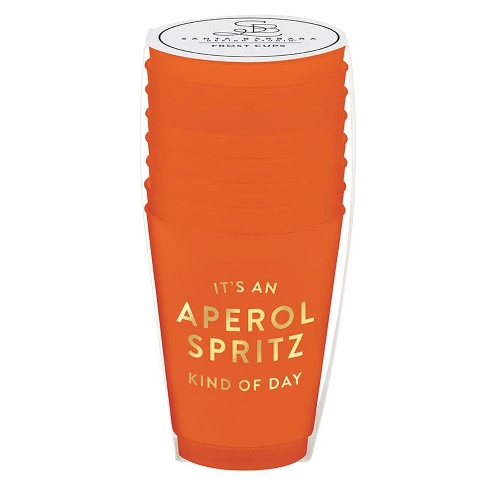 Aperol Spritz Frosted Cups Shatterproof Cups Slant 