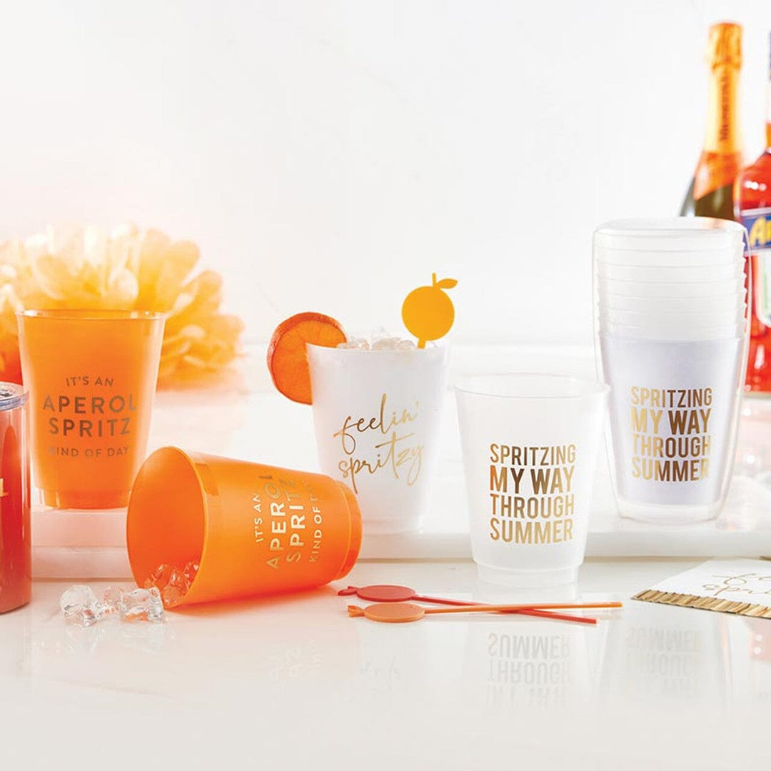 Aperol Spritz Frosted Cups Shatterproof Cups Slant 