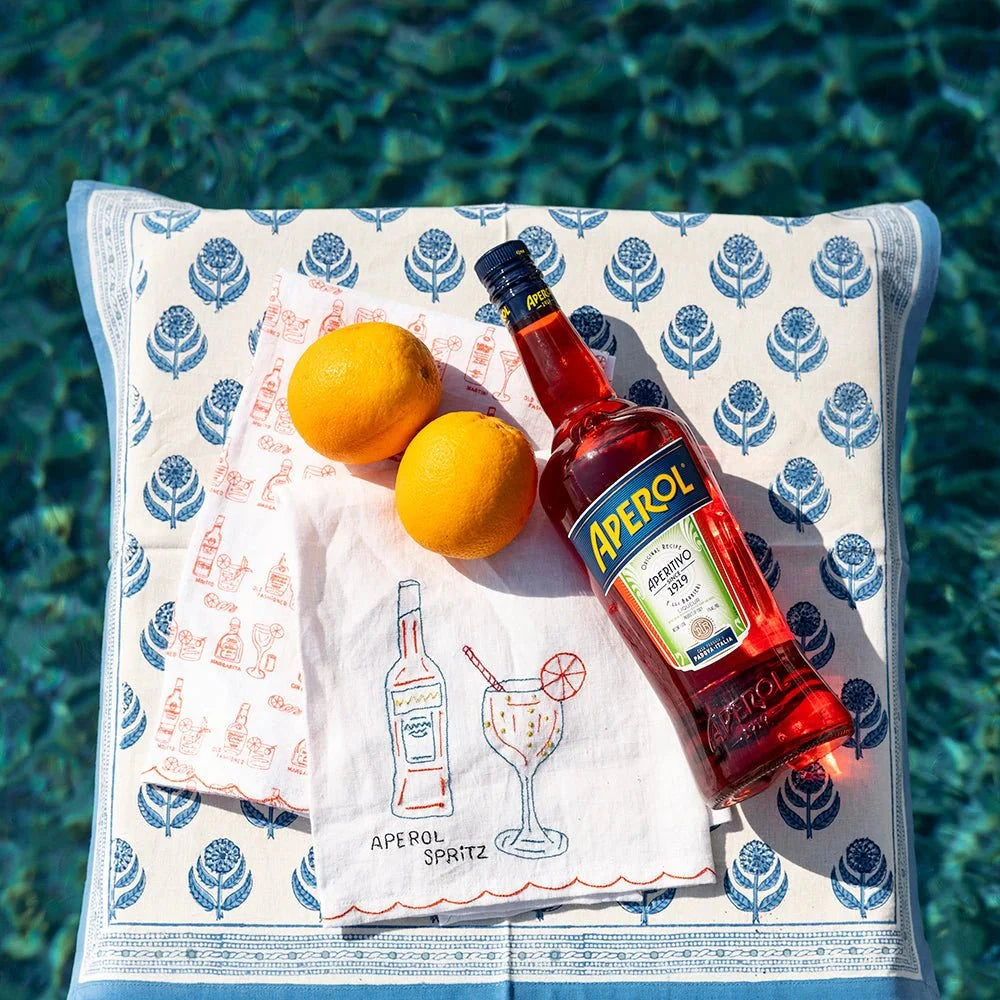 Aperol Spritz Tea Towels - Set of 2 Tea Towels Pomegranate 