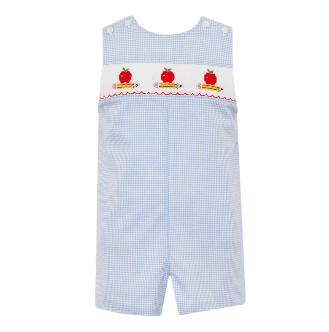 Apples and Pencils Smocked Jon Jon Boy Jon Jon Petit Bebe 