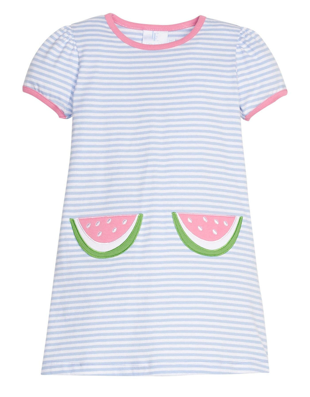 Applique Pocket Watermelon T-Shirt Dress Girl Dress Little English 