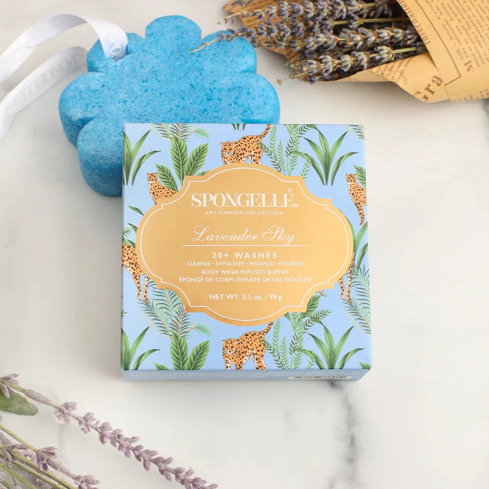 Art Chinois Body Buffer Sponge - Lavender Sky Bath Soap Spongelle 