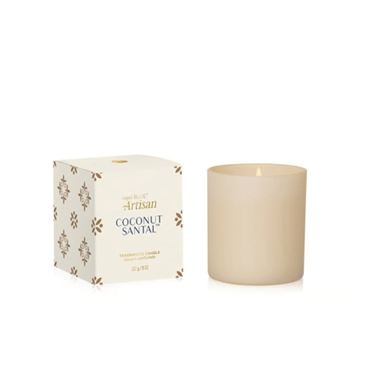 Artisan Terrazza Velluto Boxed Tumbler- Coconut Santal- 8oz Candle Capri Blue 