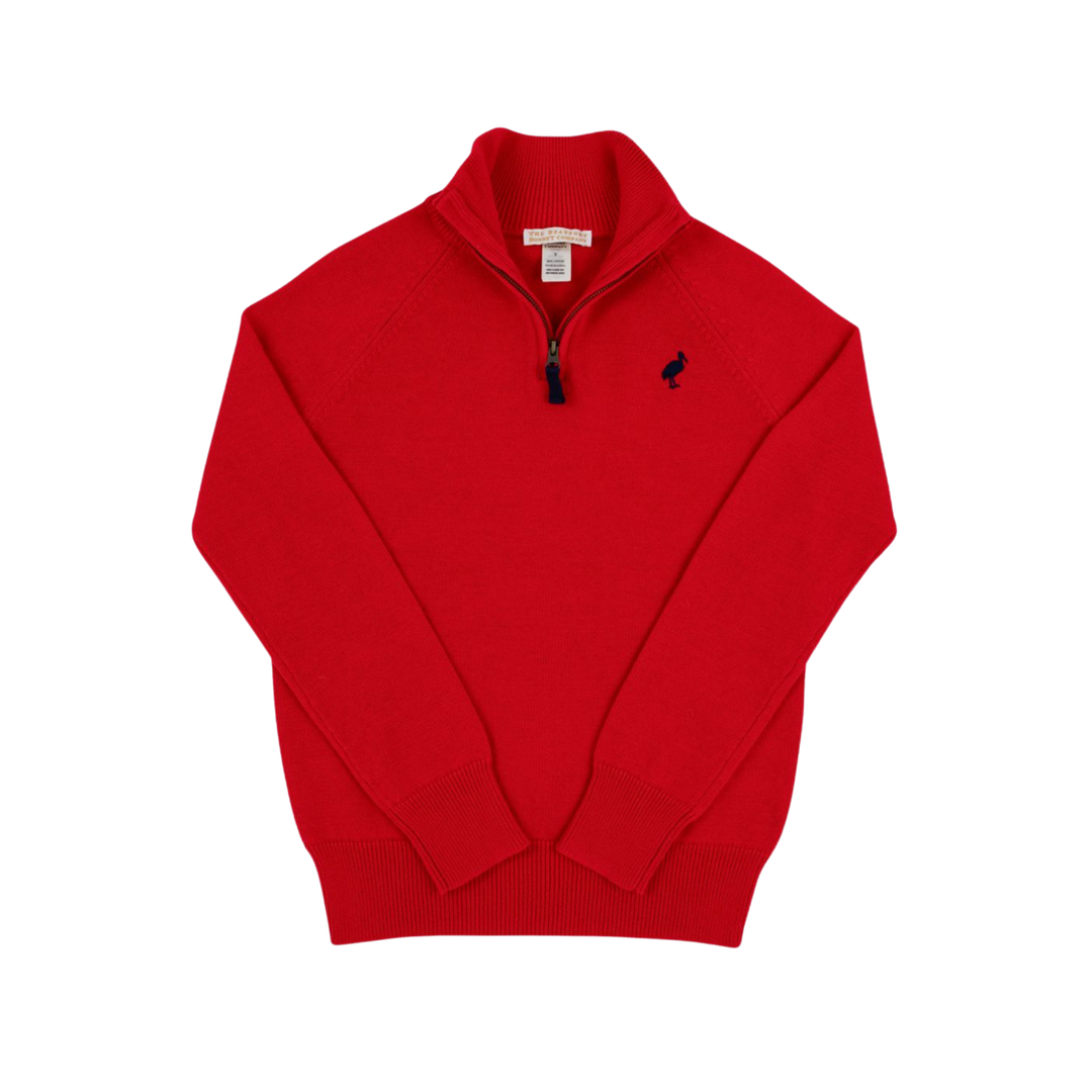 Hayden Half Zip Sweater - Richmond Red