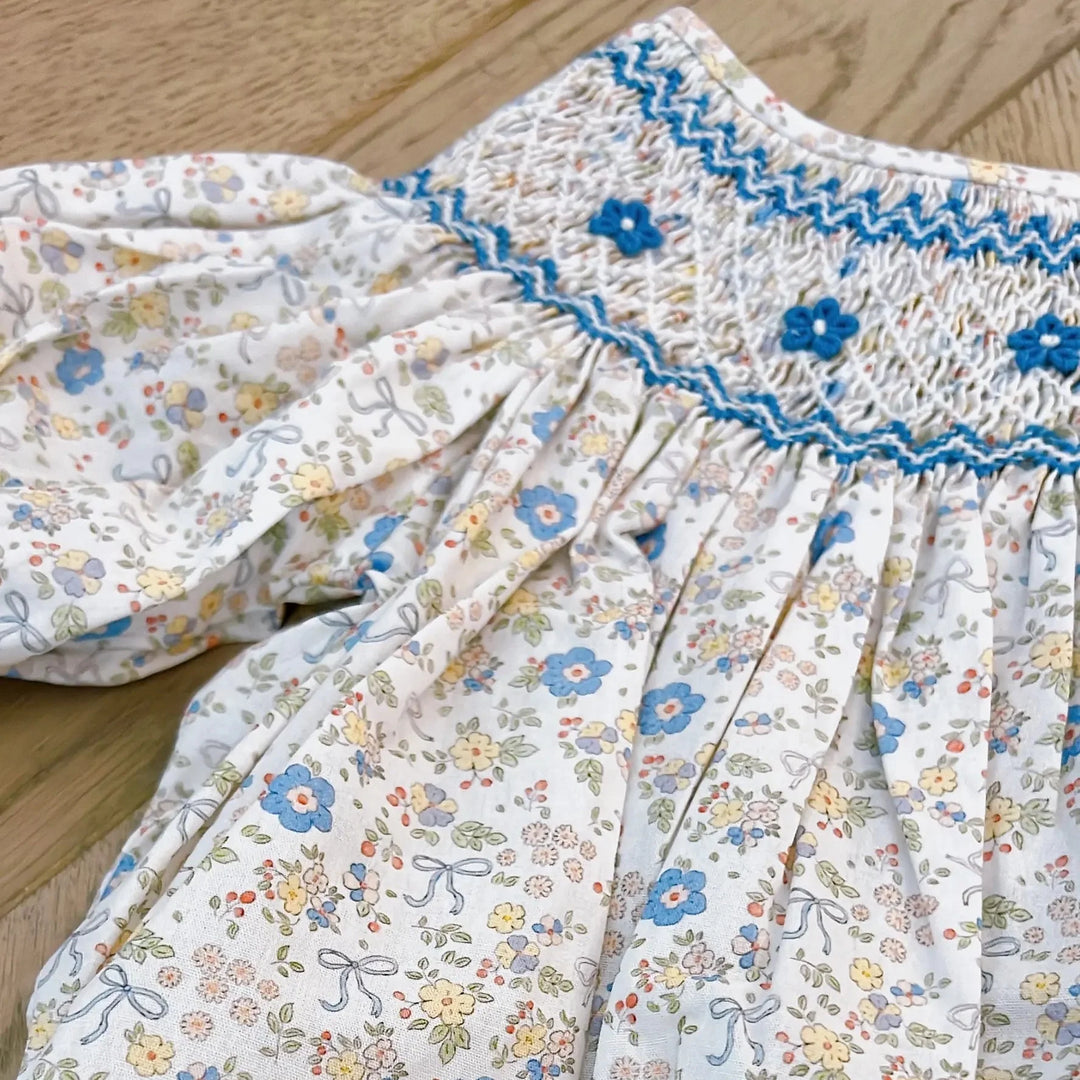 Ashley Bow Floral Smocked Dress