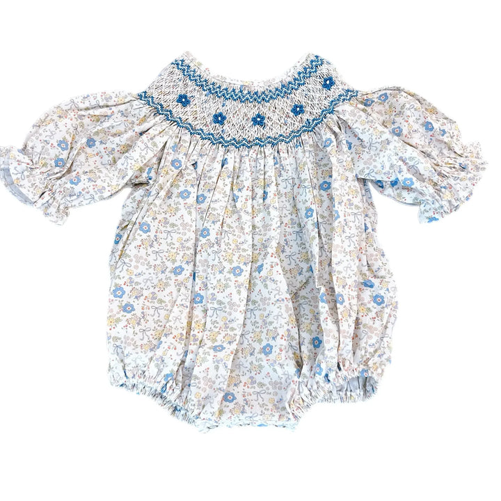 Ashley Bow Floral Smocked Bubble