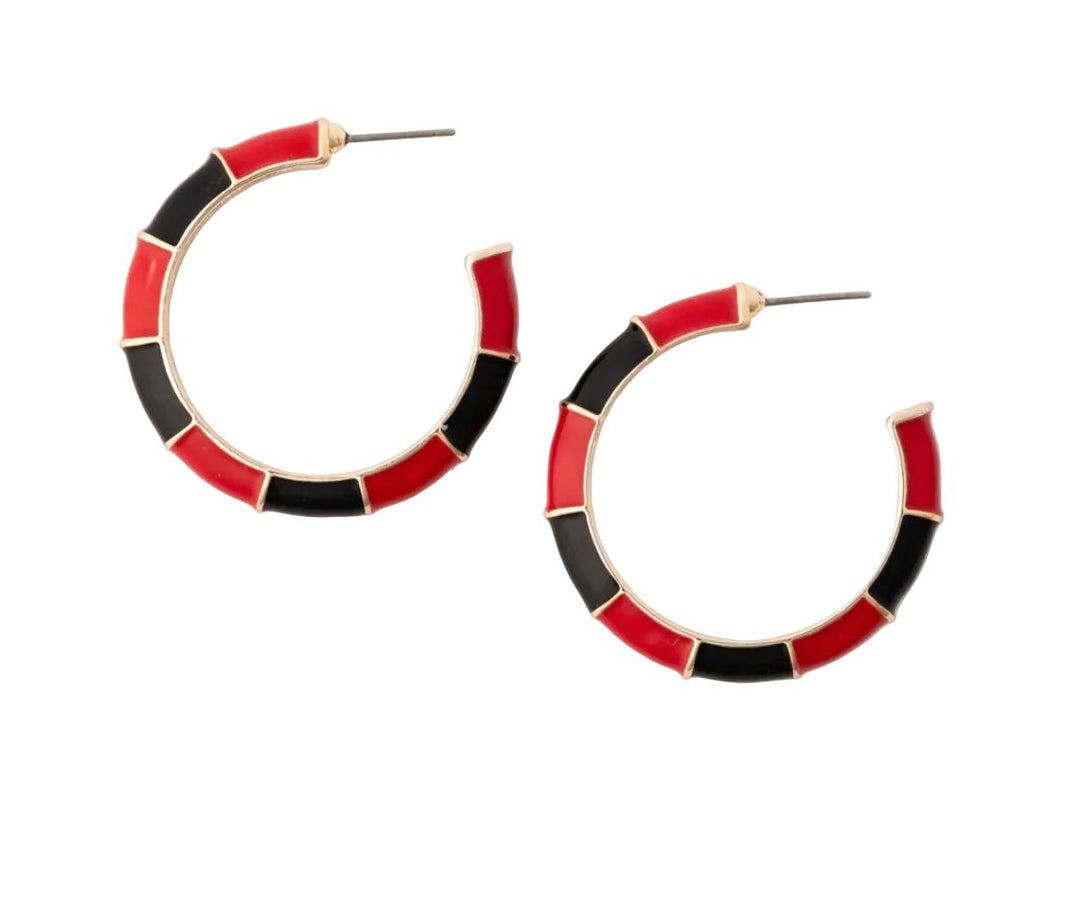 Ashlynn Medium Earrings - Red and Black Womens Earrings Michelle McDowell 