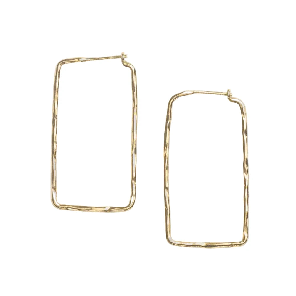 Athena Rectangle Bar Thin Hoop Earrings Womens Earrings Ink and Alloy 